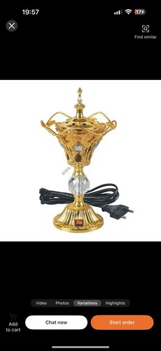 Metal electric incense burner - electric,