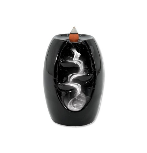 Black ceramic backflow incense - ceramic,