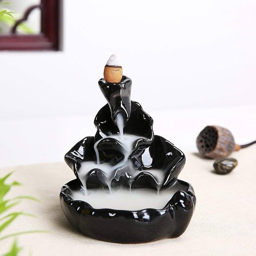 Black ceramic backflow incense - ceramic,