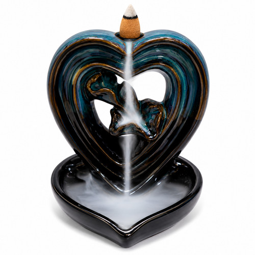 Heart backflow incense burner - backflow,